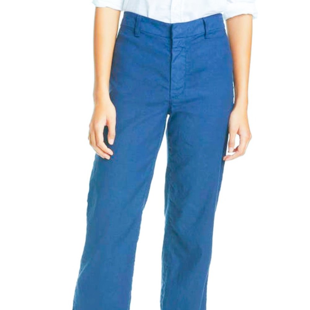 Frank & Eileen RARE Blue BLACKSTONE Italian Performance Denim Utility Pants 6